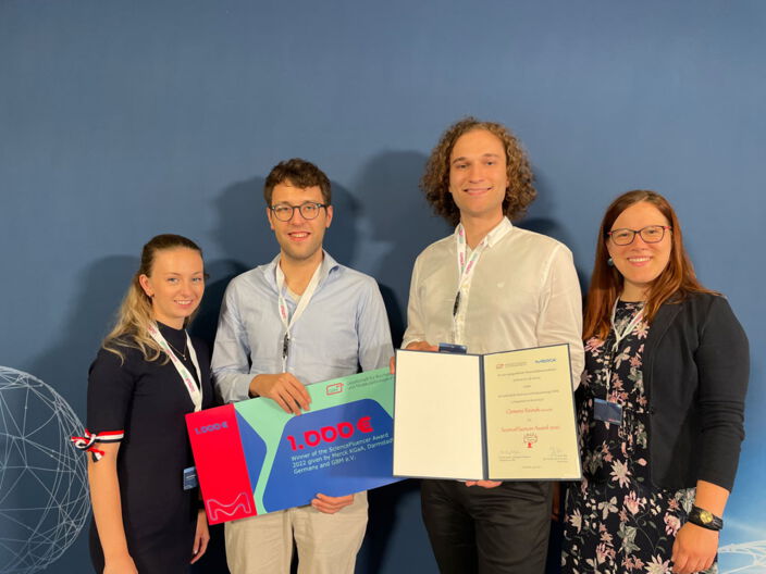 Bild mit Lena Krämer, Clemens Steinek (Preisträger 2022), Leon Werner, Gudrun Liebscher.